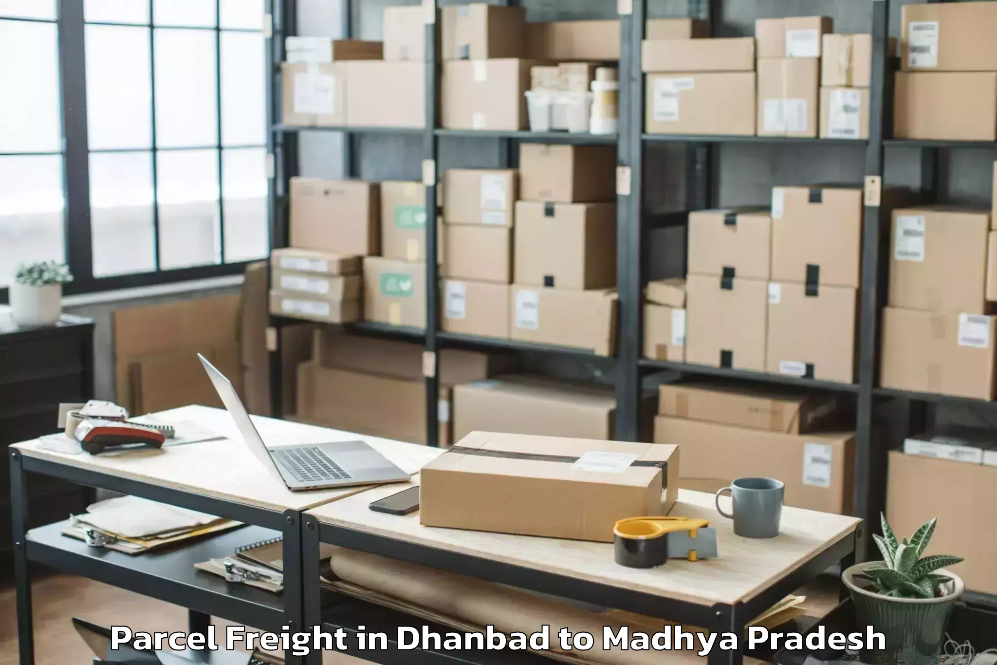 Easy Dhanbad to Budni Parcel Freight Booking